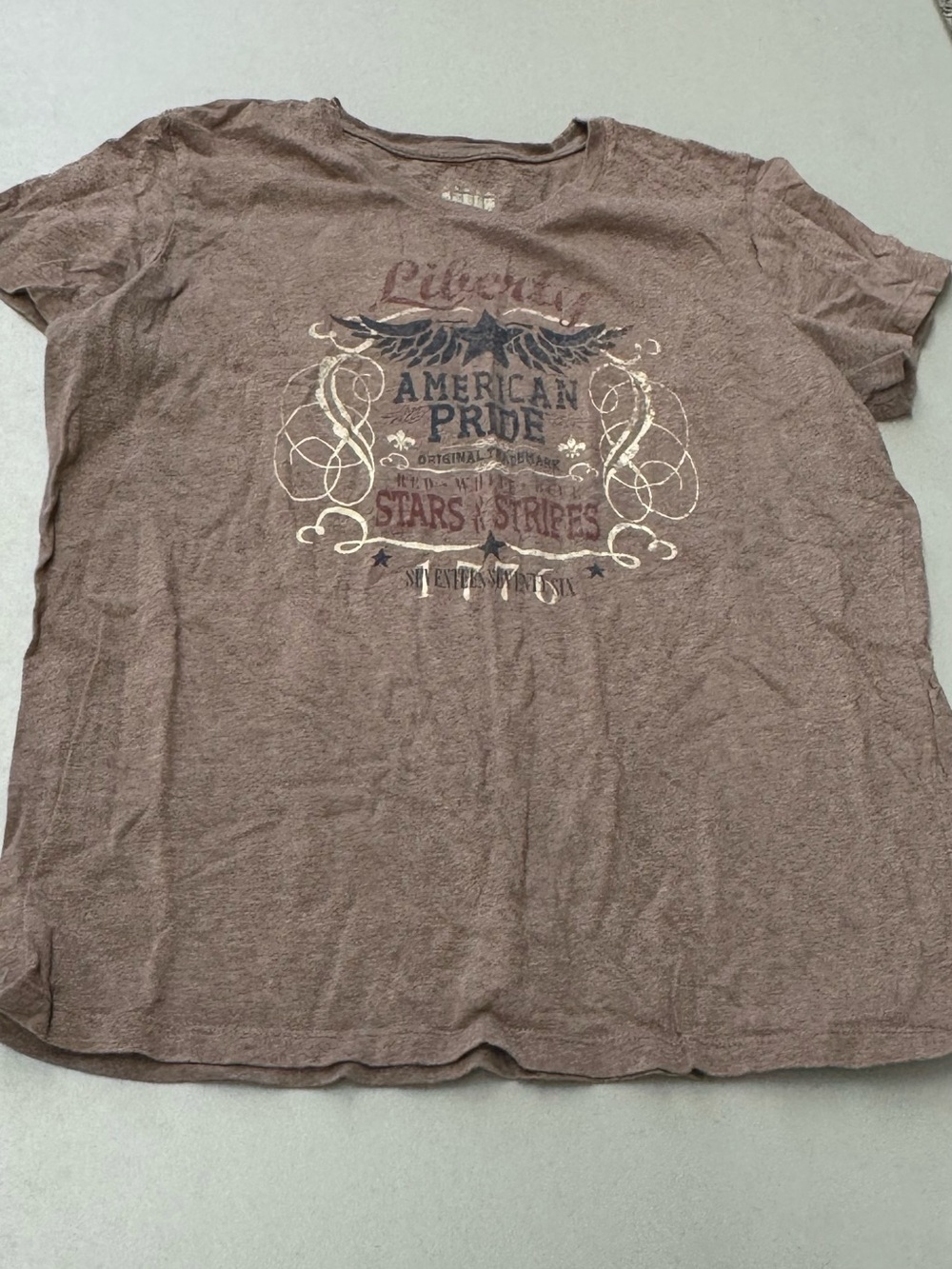 liberty Brown Graphic Short Sleeve Crewneck Tee